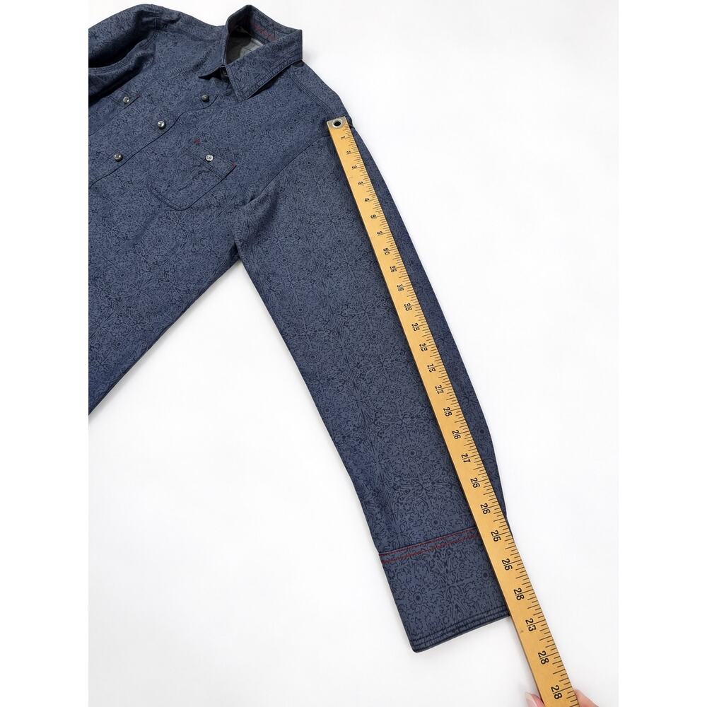 Vintage Italia C.1958 Men’s Blue Gray Patterned Long Sleeve Shirt Size M - Picture 9 of 9